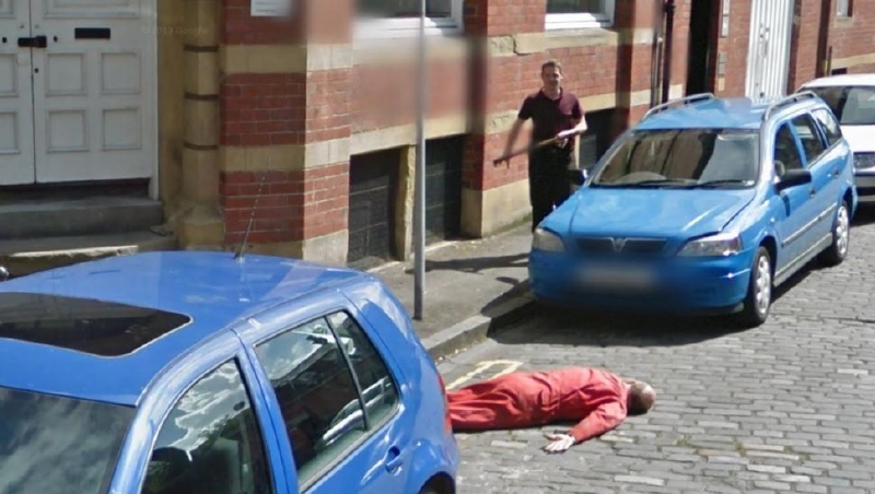 Služba Street View zachytila falešnou vraždu. 
