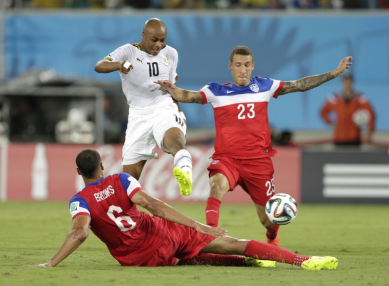 Momentka z utkání Ghany s USA (1:2). Momentka z utkání Ghany s USA (1:2).