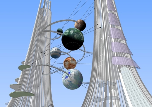 Koule mezi Phoenix Towers.
