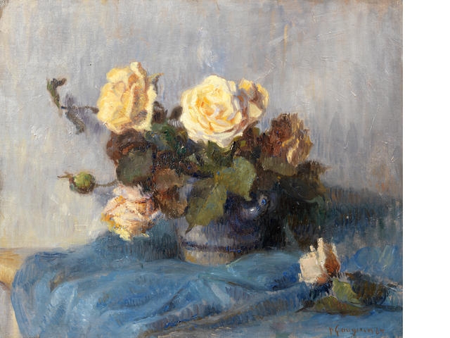 Gauguinovo plátno Bouquet de roses.
