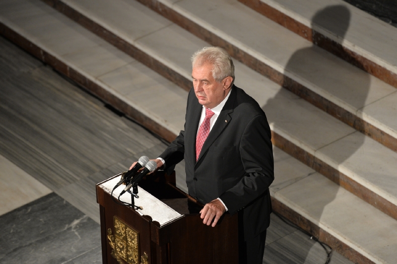 Prezident Miloš Zeman během svého projevu ke 100. výročí zahájení první světové války. Prezident Miloš Zeman během svého projevu ke 100. výročí zahájení první světové války.