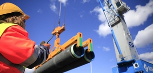 Stavba plynovodu South Stream v Rusku.