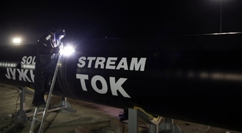 Stavba South Streamu v Srbsku.