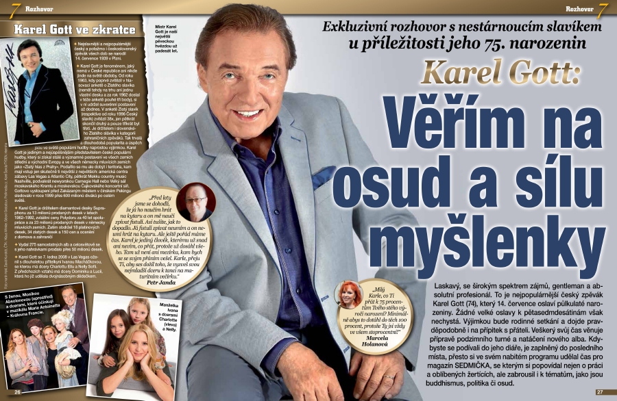 V nové Sedmičce nechybí ani exkluzivní rozhovor s Karlem Gottem.