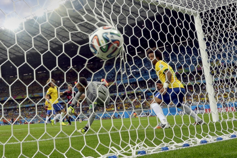 Momentka ze zápasu Brazílie s Německem (1:7).