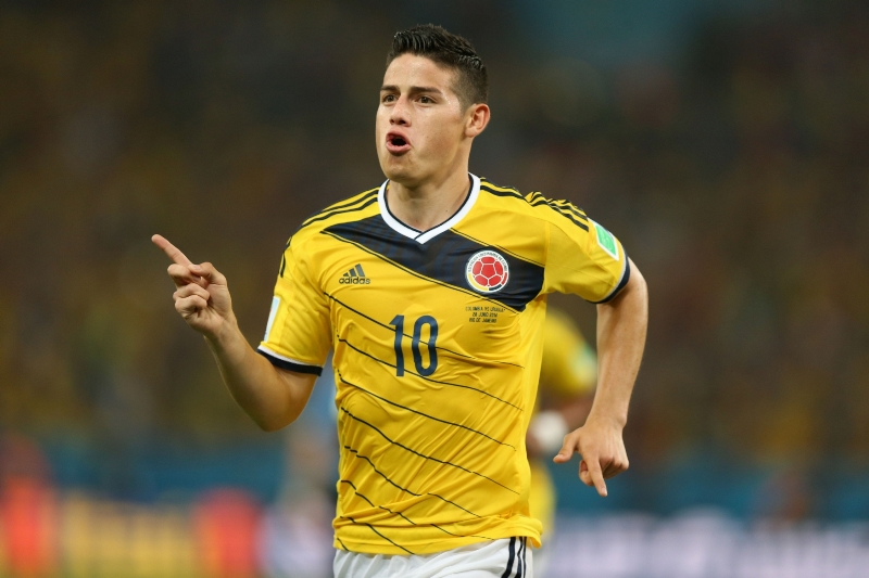Kolumbijský záložník James Rodríguez.