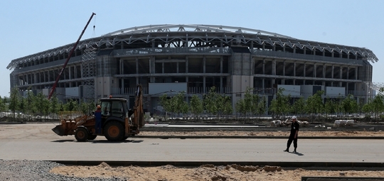 Rozestavěný stadion v Moskvě, který bude patřit prvoligovému Spartaku. Rozestavěný stadion v Moskvě, který bude patřit prvoligovému Spartaku.