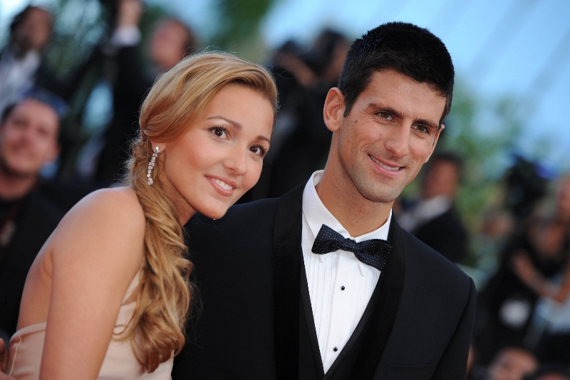 Novak Djokovič se svou ženou Jelenou. Novak Djokovič se svou ženou Jelenou.