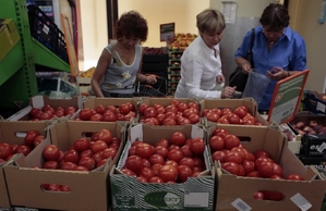 Evropské zboží v moskevském supermarketu.