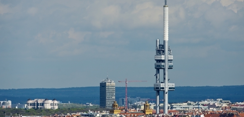 Žižkovský televizní vysílač. 