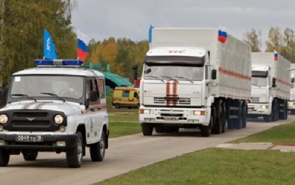 Z Moskevské oblasti vyrazil humanitární konvoj na Ukrajinu.