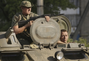 Proruští separatisté v Doněcku.