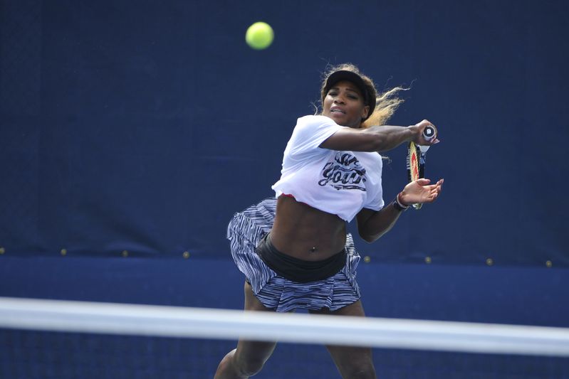 Tenistka Serena Williams při tréninku.
