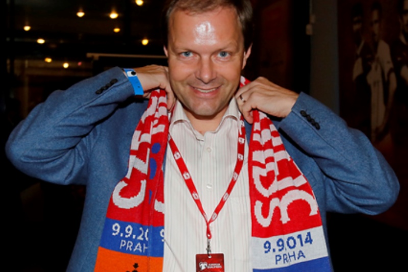 Ministr Marcel Chládek na utkání Česko-Nizozemsko.