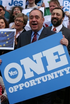 Předseda Skotské národní strany Alex Salmond.