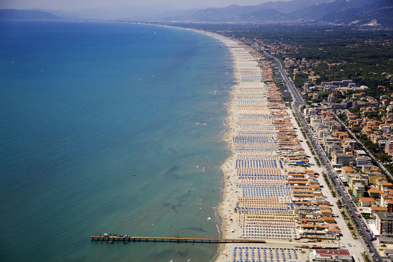 Pláže ve Forte dei Marmi.