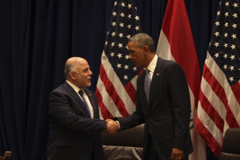 Irácký prezident Abádí a jeho americký kolega Obama v New Yorku.