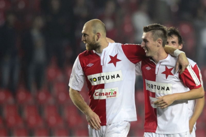 Kapitán Slavie Martin Latka (vlevo) a Jaromír Zmrhal.