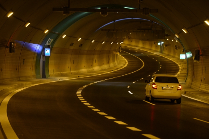 Pohled do tunelu Blanka.