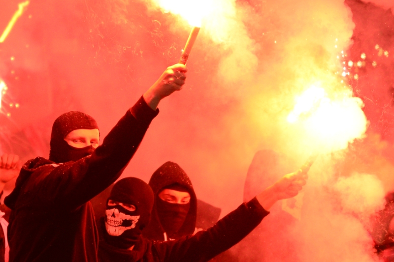 Rozburácení fanoušci Slavie.