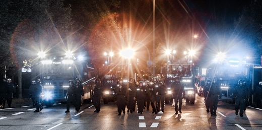 Policejní zásah v Hamburku.