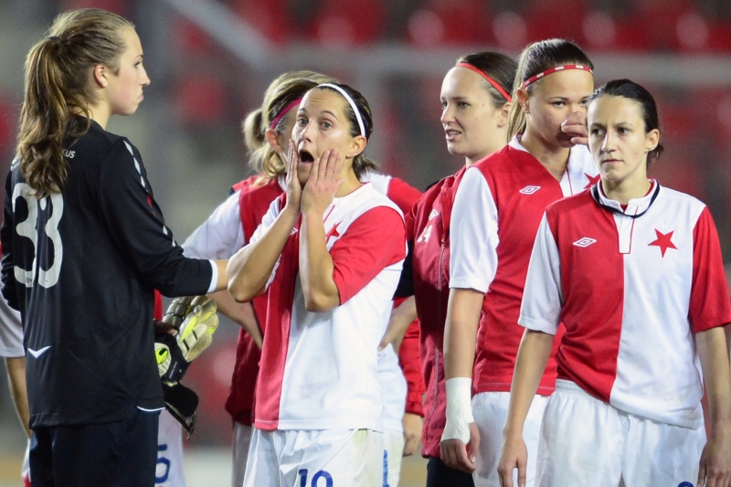 Zklamané hráčky Slavie.