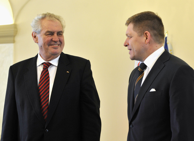 Prezident Miloš Zeman a slovenský premiér Robert Fico. 