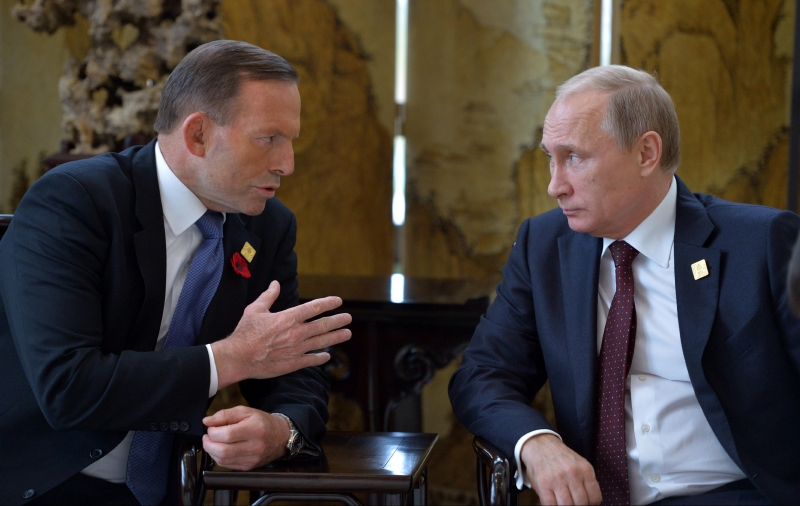 Tony Abbott (vlevo) s Vladimirem Putinem.