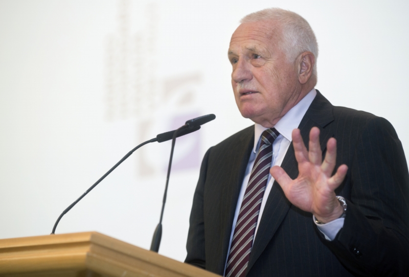 Václav Klaus vystoupil na Ekonomické univerzitě v Bratislavě.