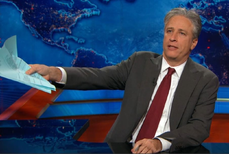 Moderátor Jon Stewart v Daily Show.