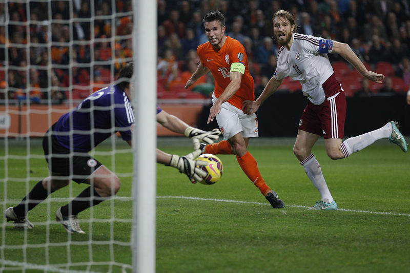 Fotbalisté Nizozemska přehráli Lotyšsko 6:0.