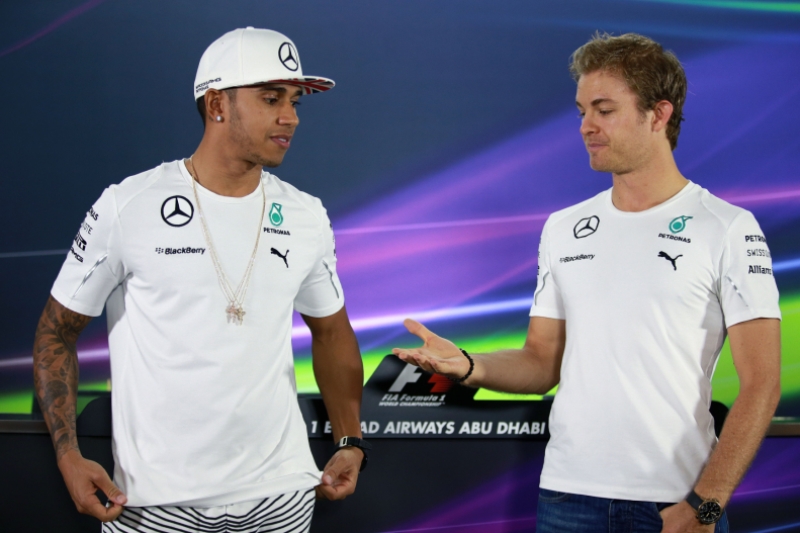 Lewis Hamilton a Nico Rosberg (zleva).