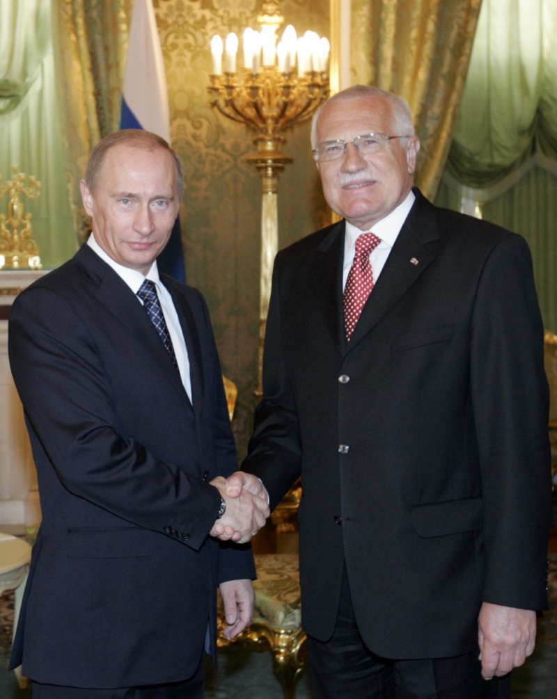 Vladimir Putin a Václav Klaus.