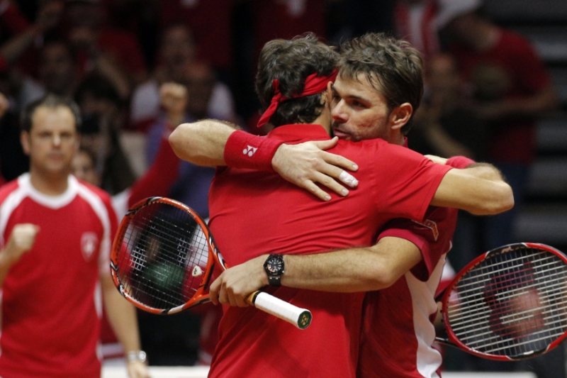 Stanislas Wawrinka s Rogerem Federerem.