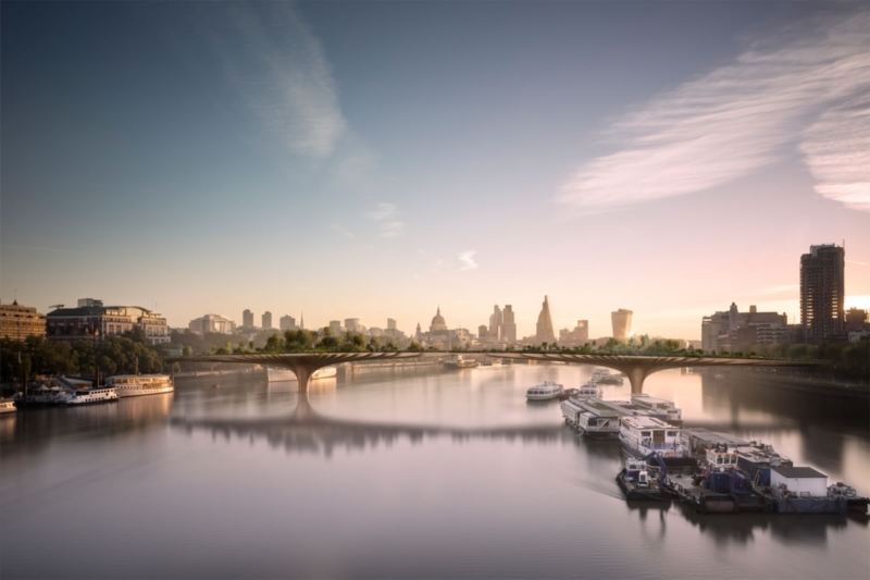 Garden Bridge přes Temži pro pěší má být otevřen v roce 2018.