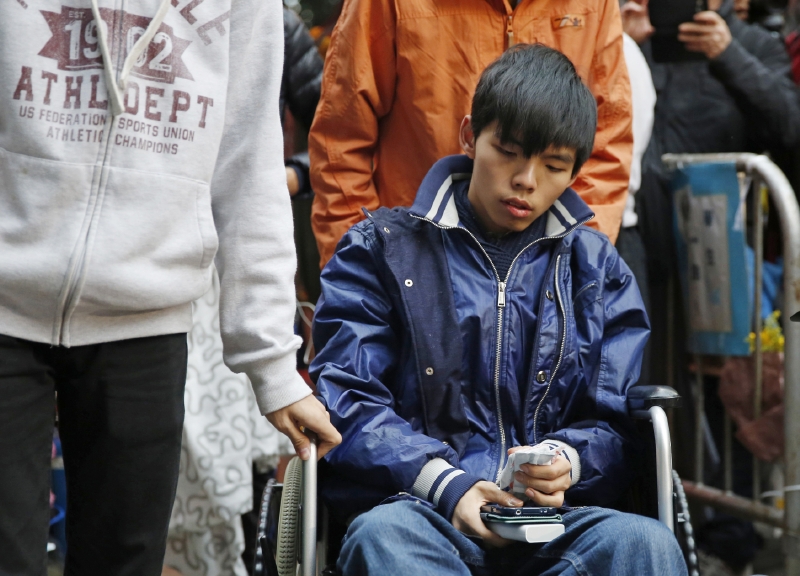 Joshua Wong, který je jedním z vůdců a nejznámějších tváří hongkongského prodemokratického hnutí.