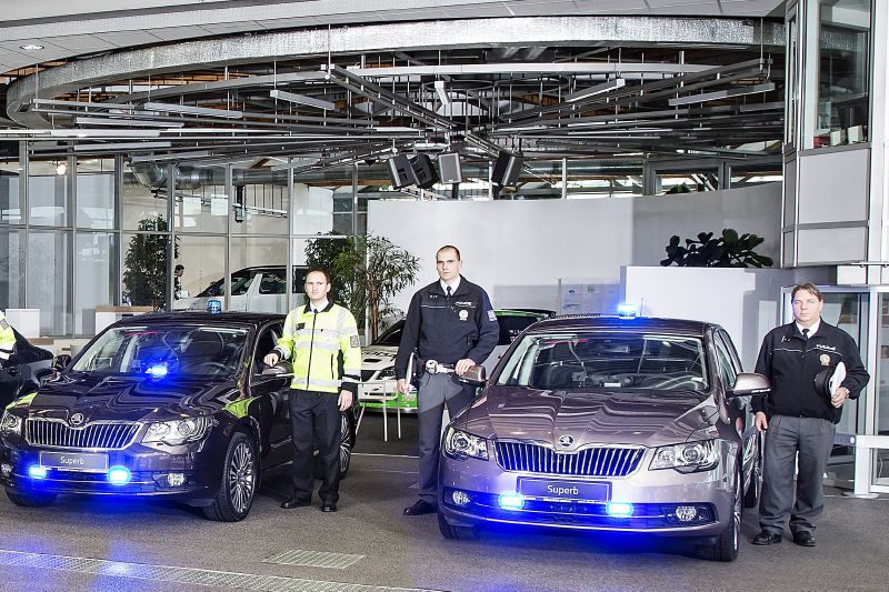 Model Superb ve službách dopravní policie.