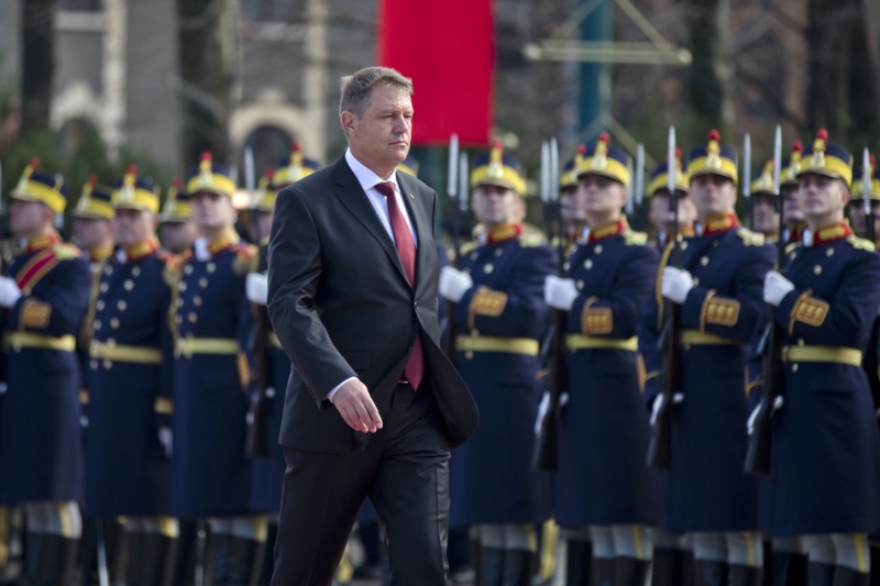 Nový rumunský prezident Klaus Iohannis při inauguraci.
