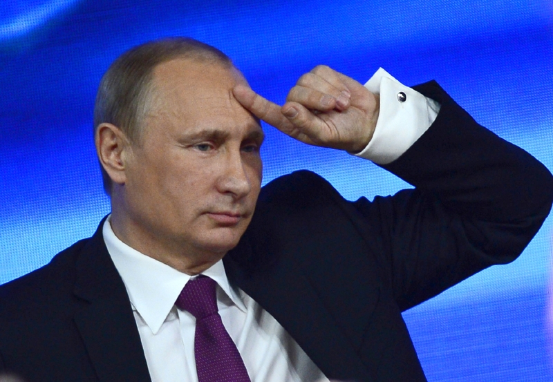 Putin na své velké tiskové konferenci.