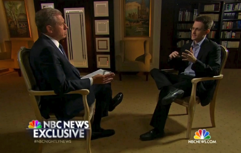 Snowden při rozhovoru s NBC.
