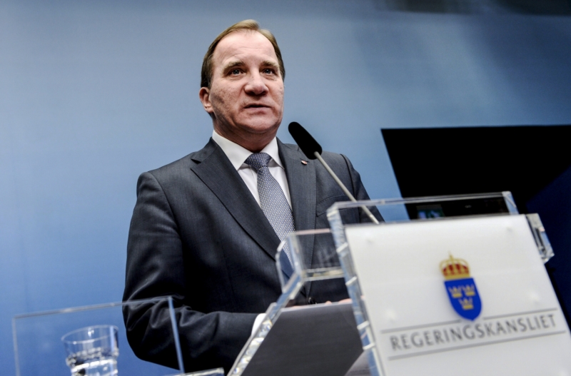 Švédský premiér Stefan Löfven. Švédský premiér Stefan Löfven.