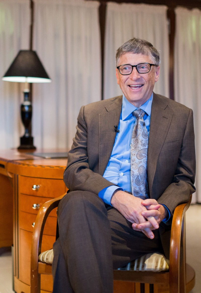 Usmívající se nejbohatší člověk světa Bill Gates.