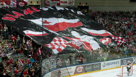 Fanoušci pražské Slavie.