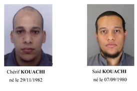 Francouzští bratři Chérif a Said Kouachiové.