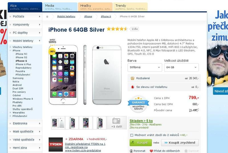 Toto se objevilo na eshopu Alzy (ze serveru Objevit.cz).