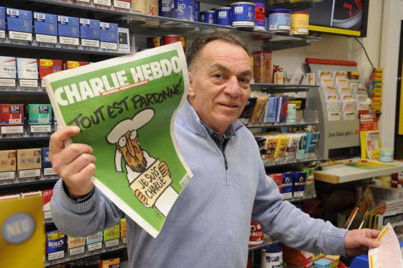 Karikatura Mohameda v novém čísle Charlie Hebdo.