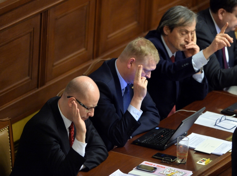 Bohuslav Sobotka (vlevo), Pavel Bělobrádek, Martin Stropnický.