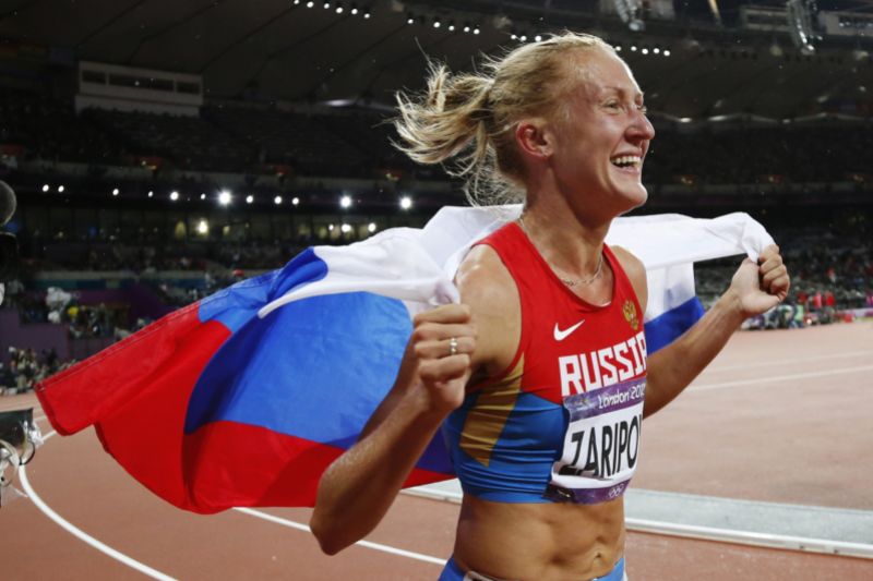 Olympijská vítězka v běhu na 3000 metrů překážek Julia Zaripovová.