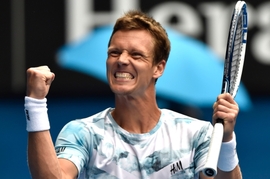 Tomáš Berdych po výhře nad Rafaelem Nadalem.