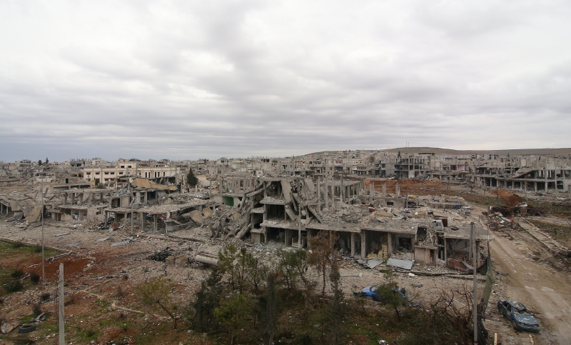 Trosky syrského města Kobani po bojích.
